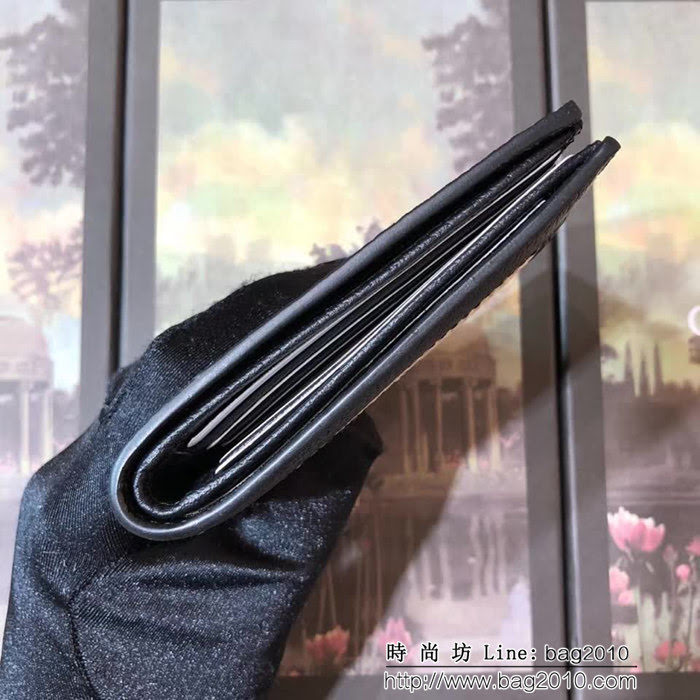 GUCCI古馳 專櫃同步 提花條紋 男士雙折皮夾 408827 克豬紋皮新帶 WTG1930